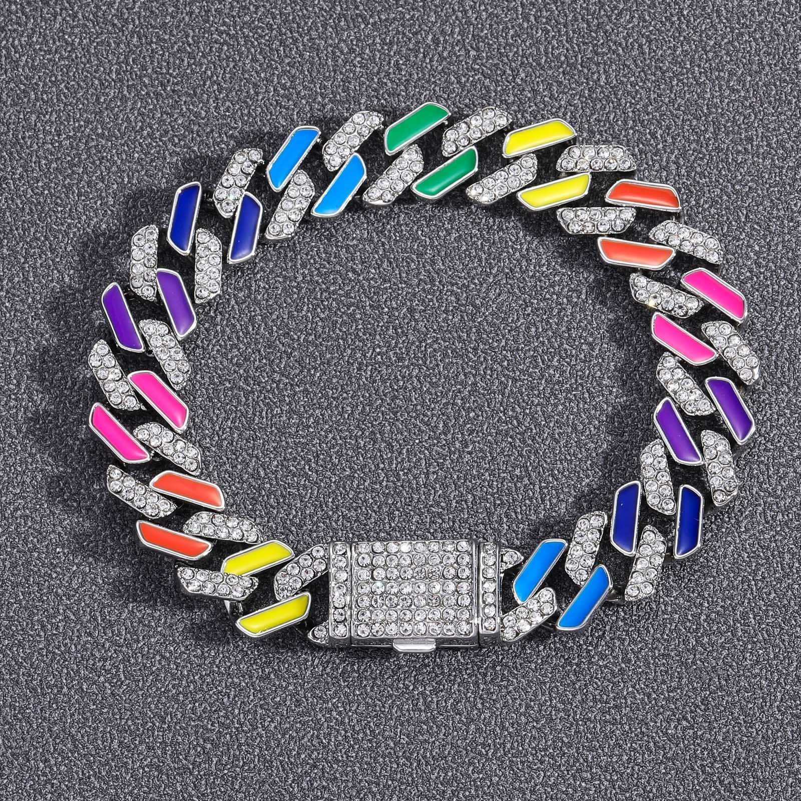 Wholesale colorful custom alloy miami cuban link chain for dog cat pet