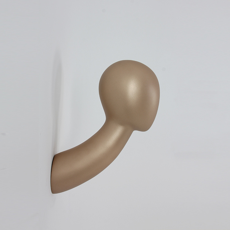 Wholesale fiberglass long neck wall mount golden mannequin head