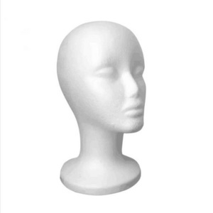 Wholesale White Color Styrofoam Wig Display Mannequin Head