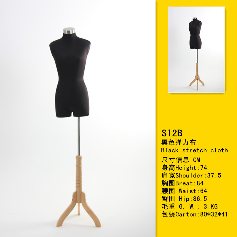 Window Display Full Body Mannequin Black Headless Female Torso Mannequin