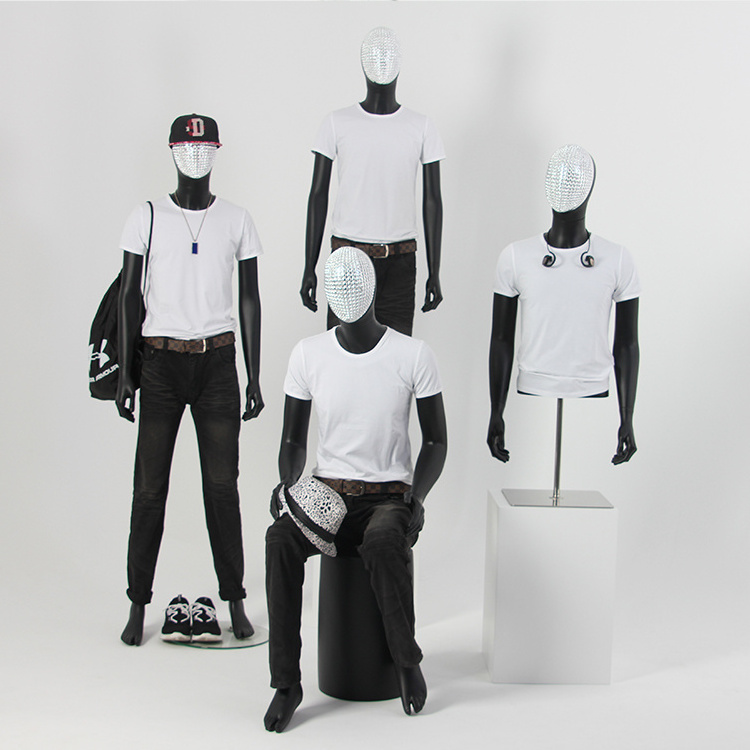 Fashion  Half Body torso mannequin black male mannequin torso dummy model