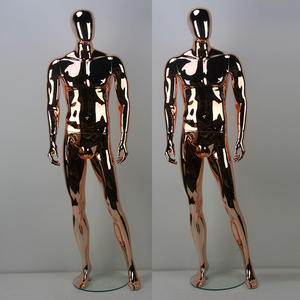 Fashion full body with egg head mannequin electroplating rose gold male mannequin dummy