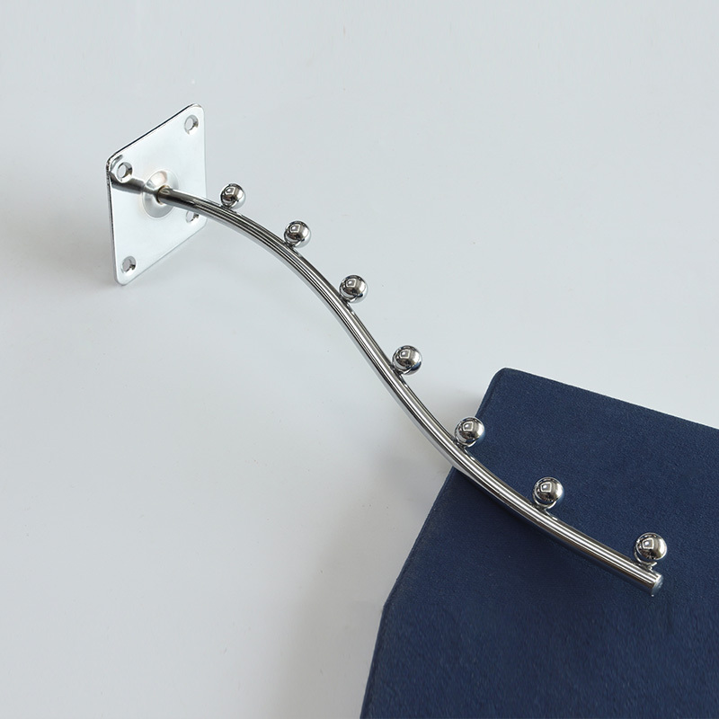 Metal Chrome Wall-Mounted Display Hook with Beads