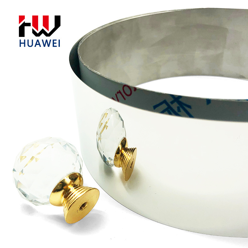 HUAWEI Furniture Tile Accessories 8k Mirror Gold Self-Adhesive Stainless Steel Flat Edge Banding Metal Decorative Strip