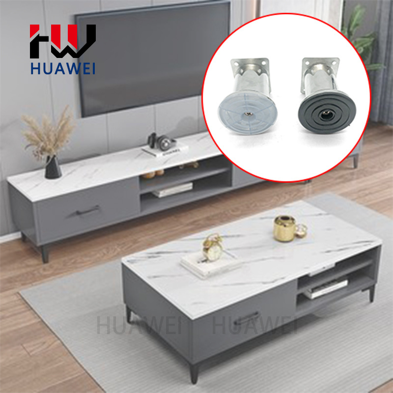 HUAWEI Hardware Accessories ABS Anti-Slip Straight Table Feet Round Tube Pipe Chrome Bed Sofa Feet Metal Cabinet Furniture Legs