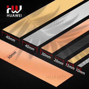 HUAWEI Furniture Tile Accessories 8k Mirror Gold Self-Adhesive Stainless Steel Flat Edge Banding Metal Decorative Strip