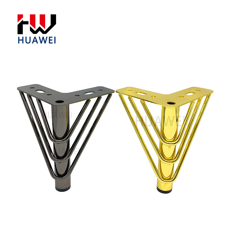 Luxury Metal Iron Triangle Bed Legs Chair Foot Cabinet Feet Sofa Leg for Living Room Furniture Parts Hardware Accessories