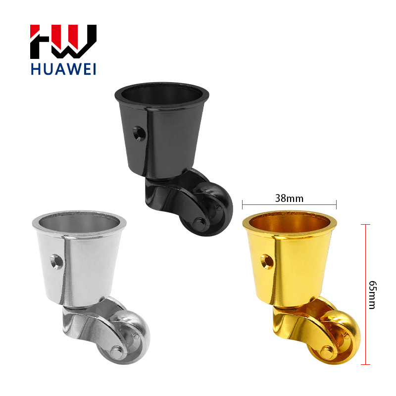 HUAWEI Factory Price Piano Rollers Chair Cart Wheel Zinc Alloy Cup Shape Gold Furniture Casters