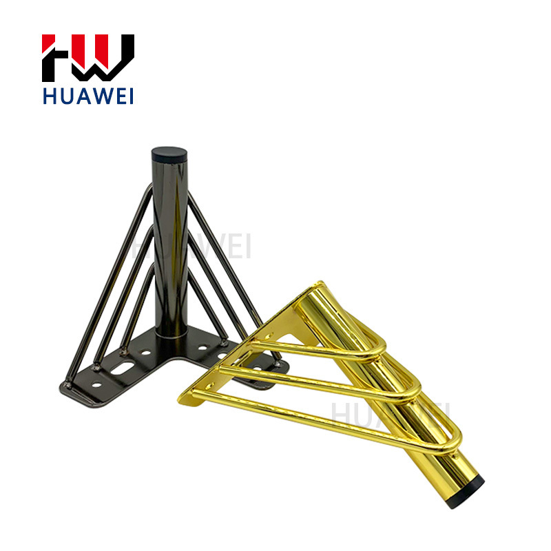 Luxury Metal Iron Triangle Bed Legs Chair Foot Cabinet Feet Sofa Leg for Living Room Furniture Parts Hardware Accessories