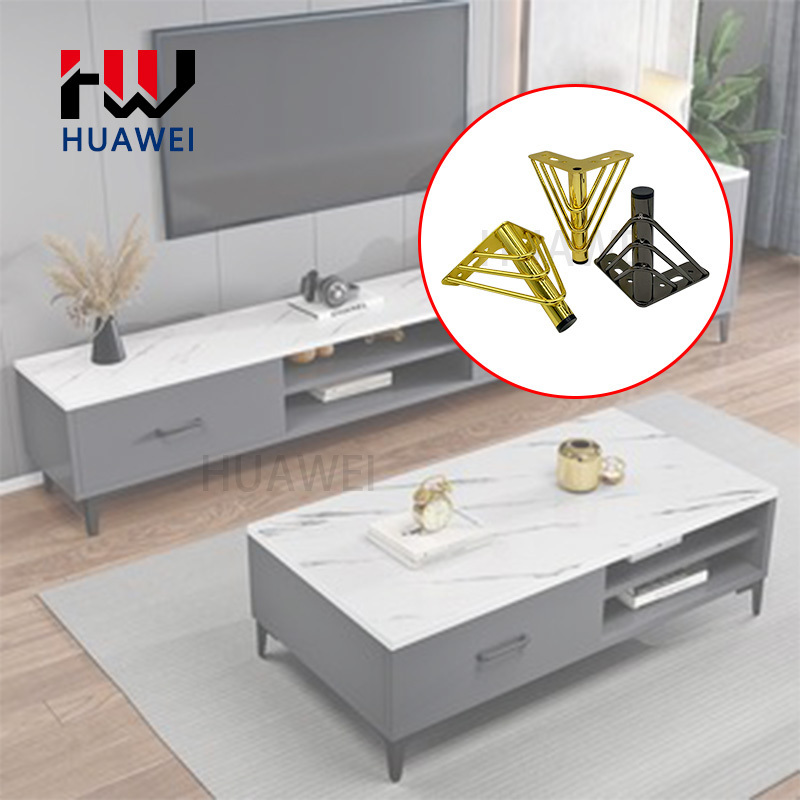 Luxury Metal Iron Triangle Bed Legs Chair Foot Cabinet Feet Sofa Leg for Living Room Furniture Parts Hardware Accessories