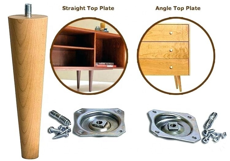 Supplier Replacement Wood Leg Sofa Feet Furniture Accessories Foot Wooden Conic Legs for TV Base Cabinet Table and Bed