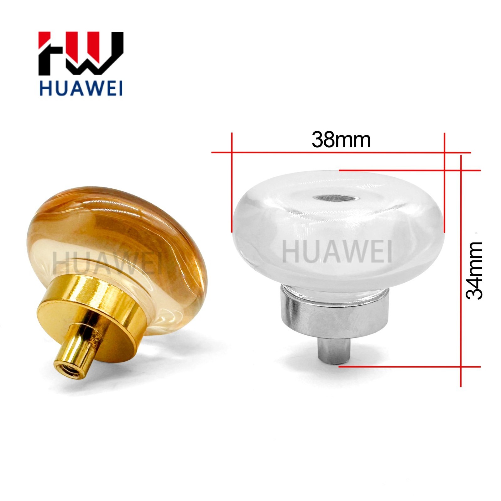 HUAWEI Modern Luxury Crystal Pigeon Egg Shape Cabinet Drawer Closet Handle Brass Gold Single Hole Door Handle Round Knobs