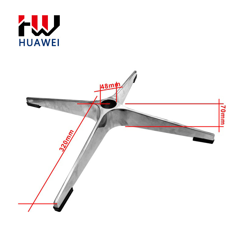 HUAWEI Factory Wholesale Metal Office 4 Five Star Chair Base Stainless Steel Swivel Part Office Chair Base