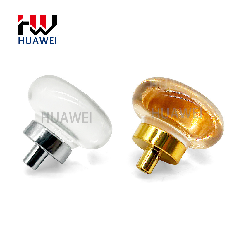 HUAWEI Modern Luxury Crystal Pigeon Egg Shape Cabinet Drawer Closet Handle Brass Gold Single Hole Door Handle Round Knobs