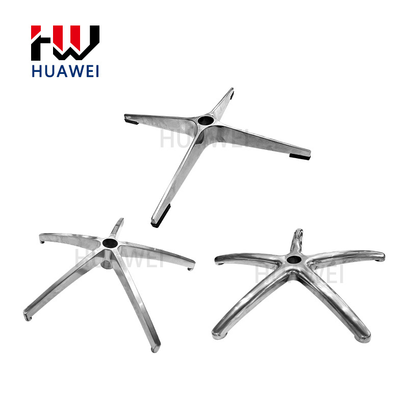 HUAWEI Factory Wholesale Metal Office 4 Five Star Chair Base Stainless Steel Swivel Part Office Chair Base