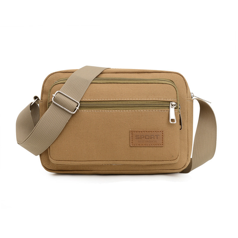 large capacity canvas shoulder bag canvas bag for man Fashion men's mini cross body mixed color bag with strap