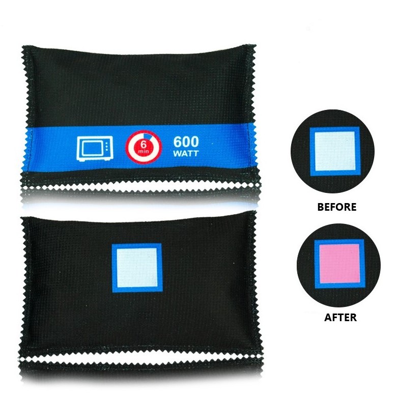 Customizable 400g color changing indicated silica gel reusable car interior moisture absorber dehumidifier bag