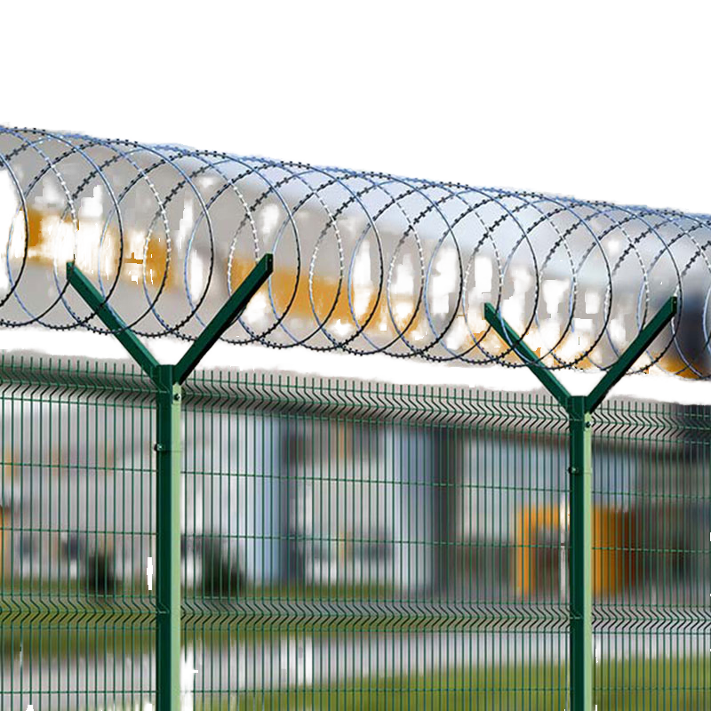 PVC-Coated Welded Security Guardrail Fence Airport and Highway Fence Hardware