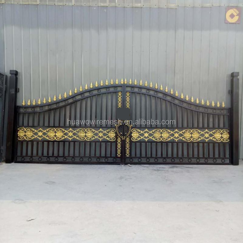 Galvanized steel pipe swing gate/Double swing gate