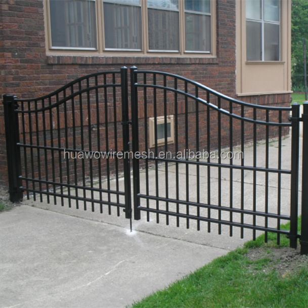 Low Maintenance Carbon Steel Wrought Iron Fence Waterproof Rail Fence for Security Driveway Gates Easily Assembled Steel Gate