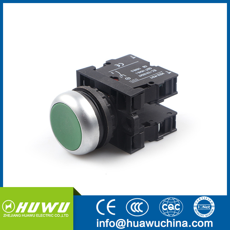 HUAWU new M22 series flush button switch flat pushbutton switch green Only our factory have