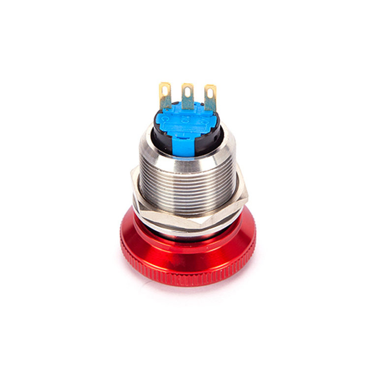 HUAWU IP67 22mm momentary led emergency metal stop push button switch