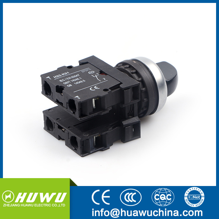 New M22 series 2/3 position selector on off push button for elevators push button switch