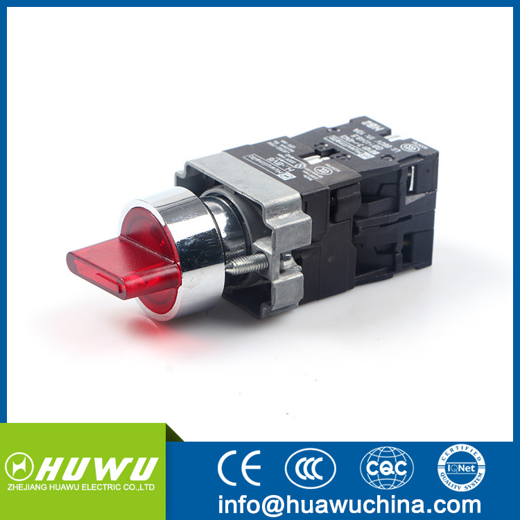 HUAWU XB2-Bk2465 illuminated 2 position selector push button switch stay put button swith LED 6-380v