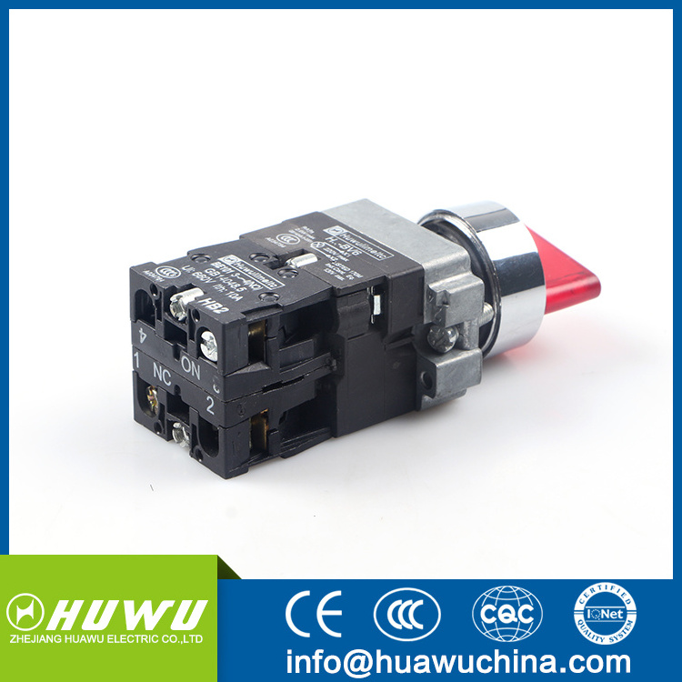 HUAWU XB2-Bk2465 illuminated 2 position selector push button switch stay put button swith LED 6-380v