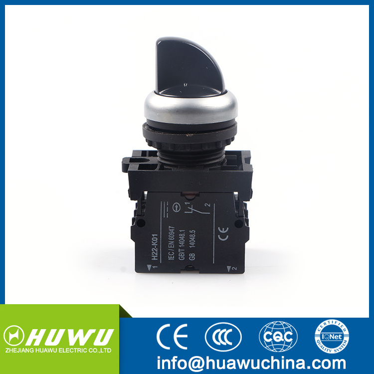 New M22 series 2/3 position selector on off push button for elevators push button switch