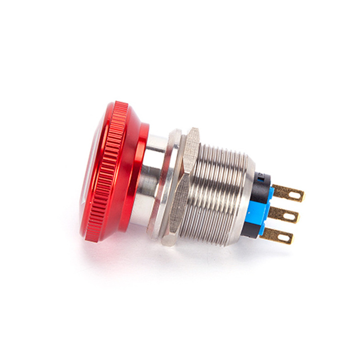 HUAWU IP67 22mm momentary led emergency metal stop push button switch