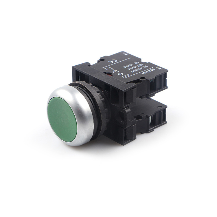 HUAWU new M22 series flush button switch flat pushbutton switch green Only our factory have