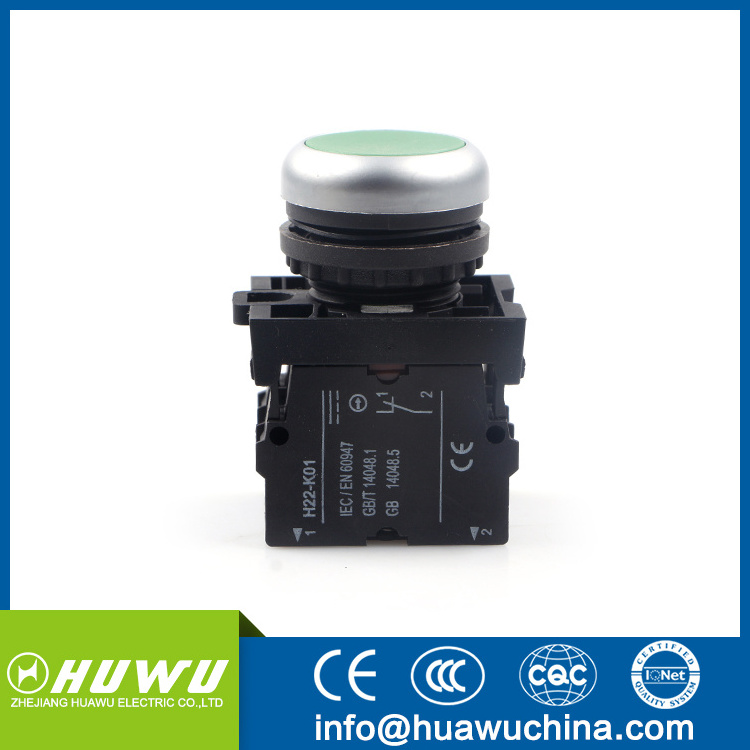 HUAWU new M22 series flush button switch flat pushbutton switch green Only our factory have