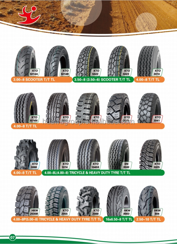 Qingdao Huawu Tire Factory Tuk Tuk Motorcycle Tyres 4.00-8 Bajaj Tricycle Tyres