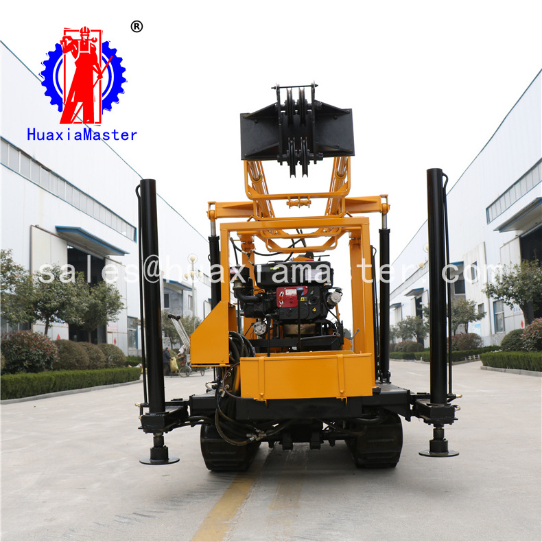 XYD-200  easy moving crawler hydraulic drilling rig like a tank 200m track core rig