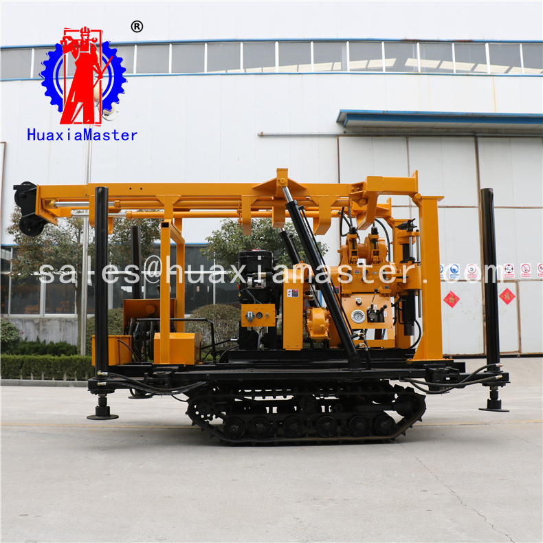 XYD-200  easy moving crawler hydraulic drilling rig like a tank 200m track core rig