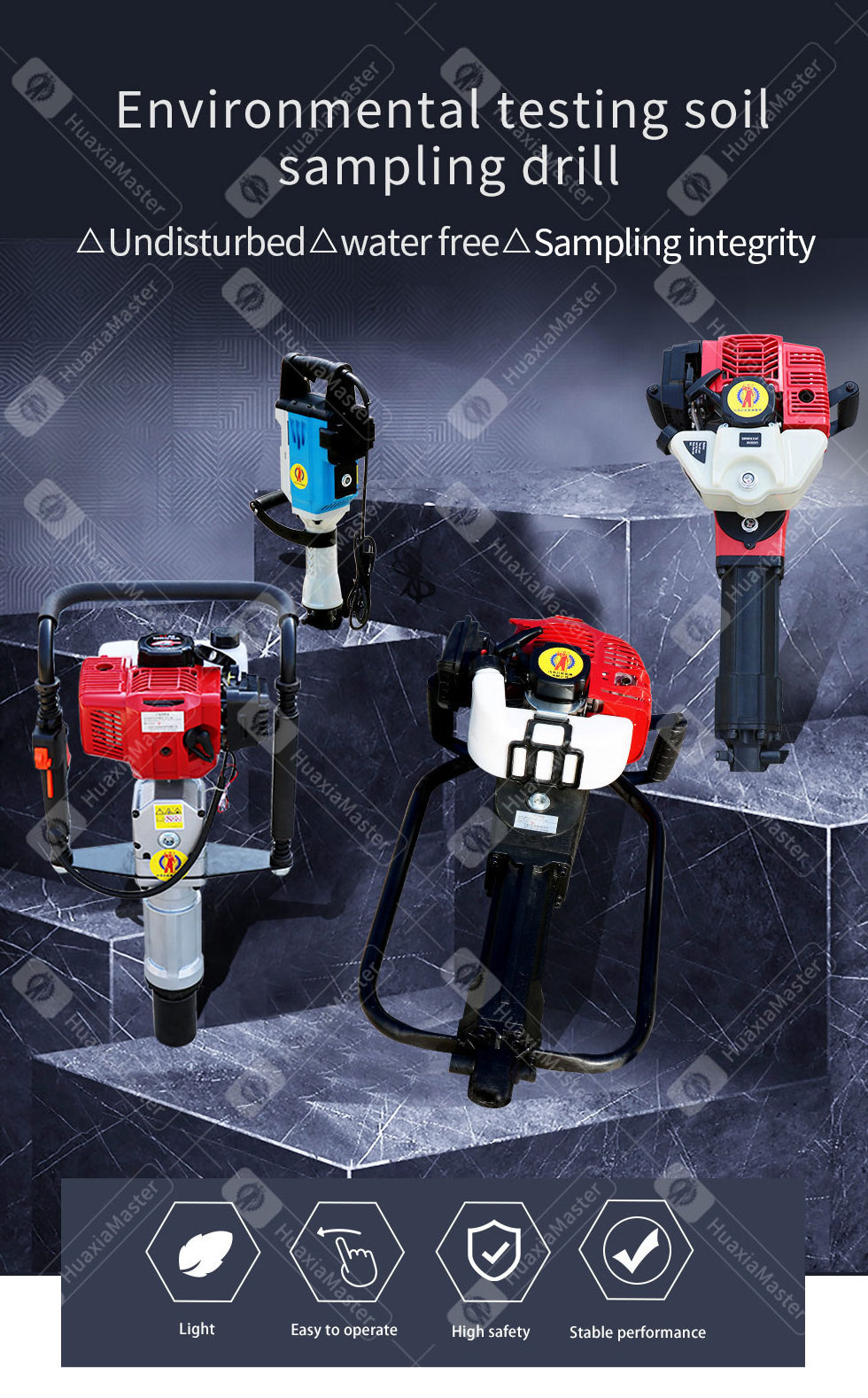 Small portable soil sampling drilling rig QTZ-1 handheld soil sampling drilling machine one person can operate