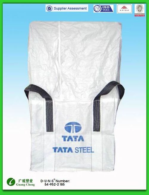 China 1000kg FIBC Construction Ash Carry Sludge Jumbo Bag 1 Tonne Big Bag with Open Top Printed Four Loops