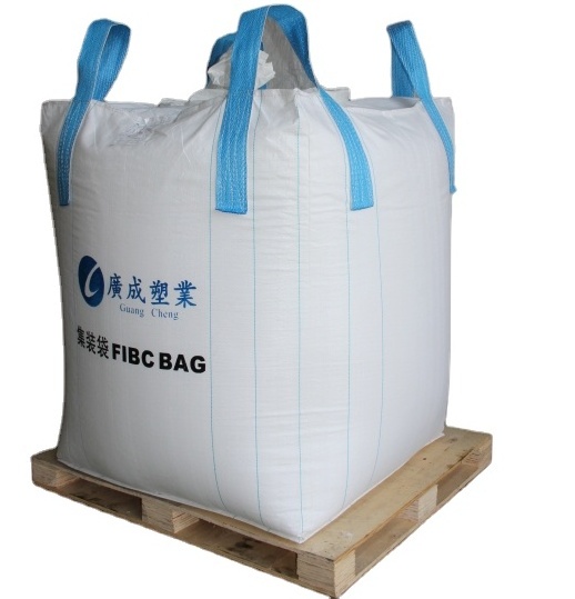 China 1000kg FIBC Construction Ash Carry Sludge Jumbo Bag 1 Tonne Big Bag with Open Top Printed Four Loops