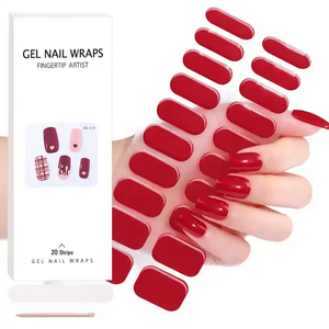 Decals Adhesive Easy Apply Semi Cured Gel Strips With the UV Light Nail Wraps 3d Custom Gel Nail Sticker For