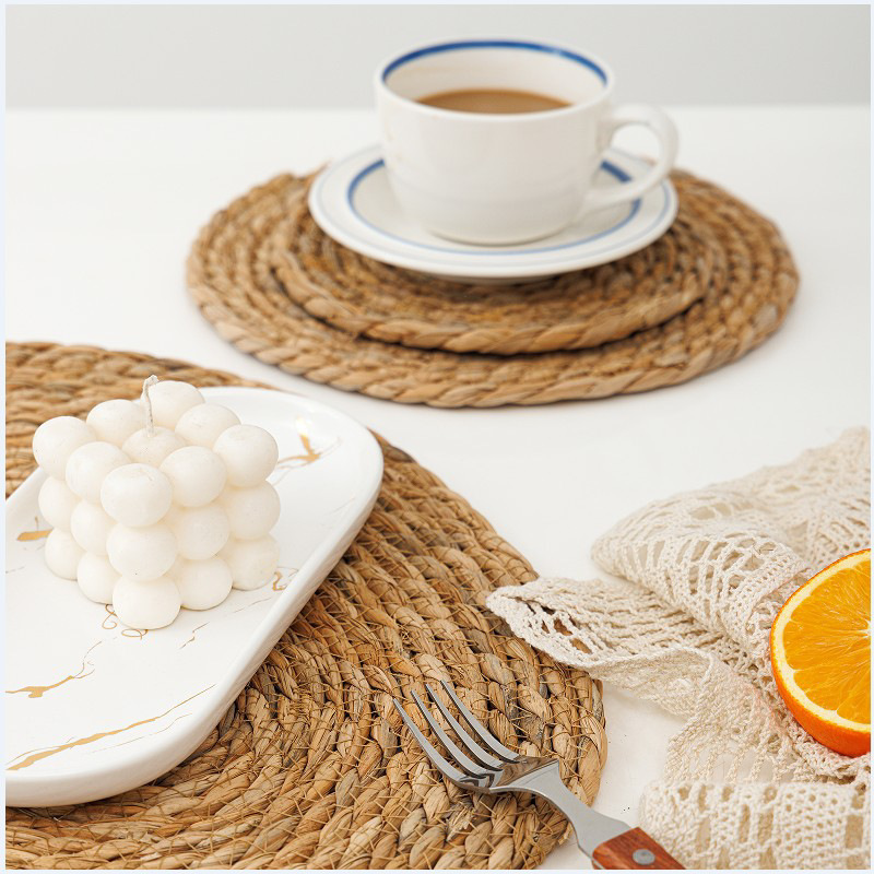 Custom Boho Place Mats Round Woven Placemats Wholesale Braided Seagrass Placemat For Dining Table