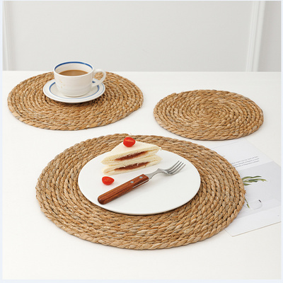 Custom Boho Place Mats Round Woven Placemats Wholesale Braided Seagrass Placemat For Dining Table