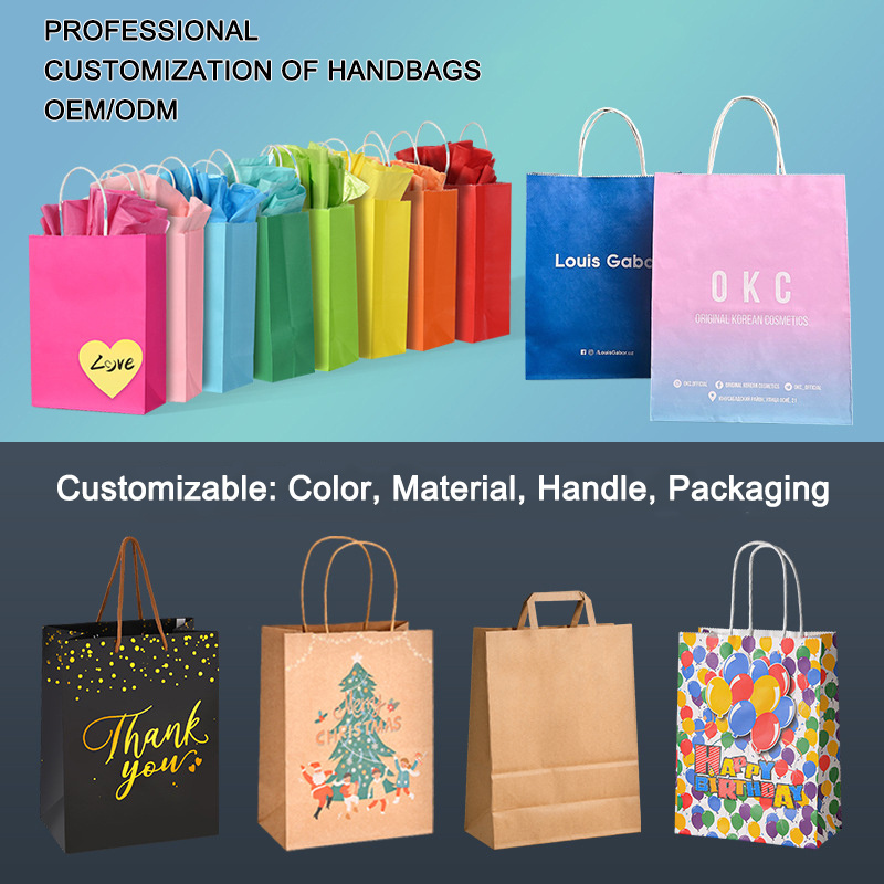 Customized Printed LOGO Eco Friendly Paper Bags Wholesale Printing Kraft Paper Bag High Quality Paper Bags With Your Own Logo