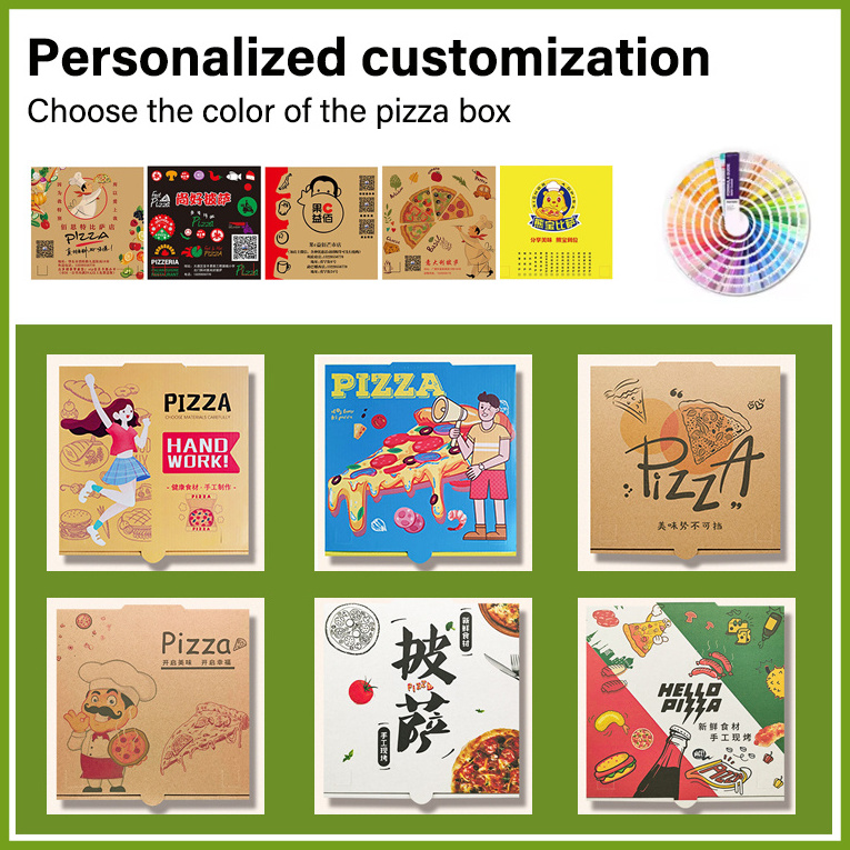 Wholesale Printing Window Pizza Box Factory Direct Sales Cardboard Pizza Box Logo Design Corrugated Pizza Box