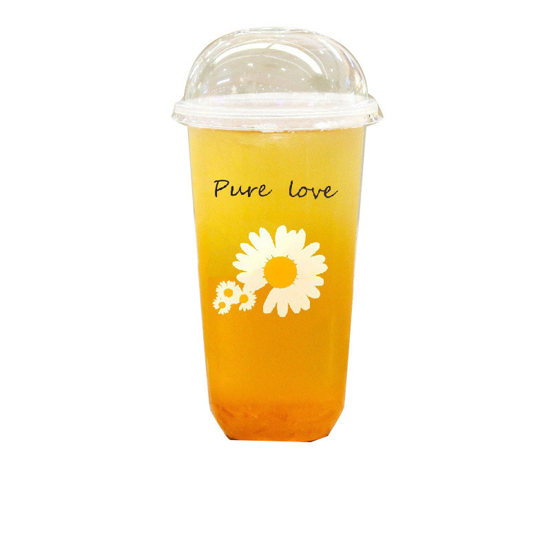 Cold Cup Plastic 16 24 32 Oz U shape Clear Pet/PP/PLA Disposable Customize Cup Biodegradable  Logo Bubble Tea Cups