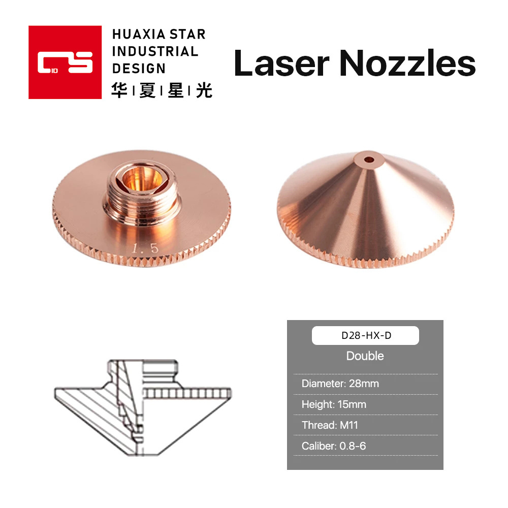 D28 Laser Nozzles Chrome-Plated Copper WSX Laser Cutting Head Single Double Fiber Laser Cutting Machine Nozzles