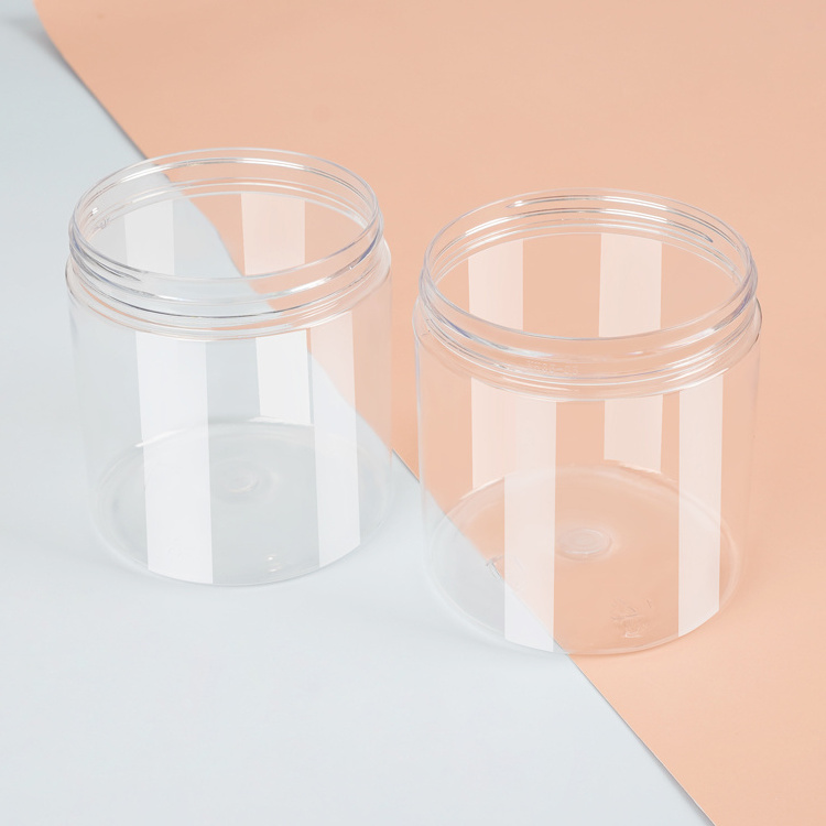 50g 100g 200g Custom Cosmetic Plastic Packaging Transparent Black Pet Plastic Face Cream Skincare Body Butter Jar