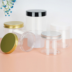 50g 100g 200g Custom Cosmetic Plastic Packaging Transparent Black Pet Plastic Face Cream Skincare Body Butter Jar