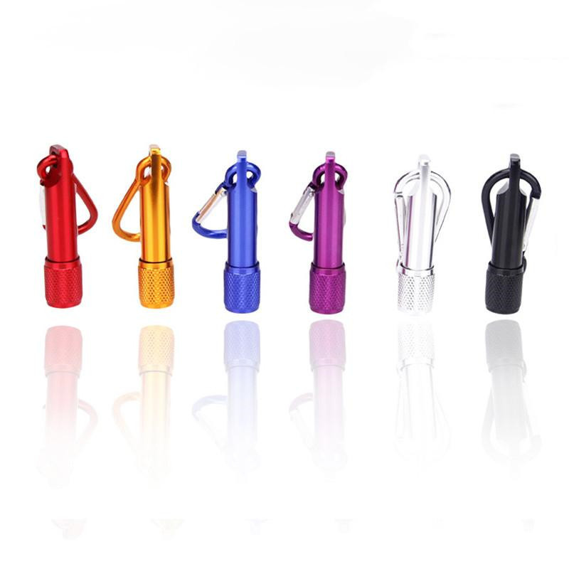 Aluminum Alloy Mini LED Flashlight   with Carabiner Keyrings Key Chains Custom Logo