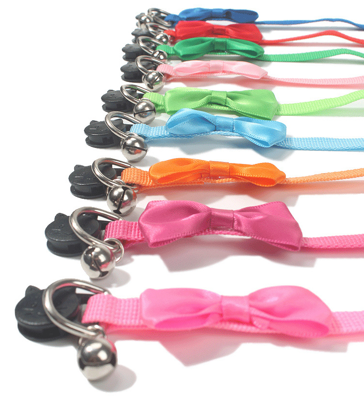 Cat Collar Pet Collar Pet Supplies Ornament Bow Nylon Bell Collar For Cats  Cat Accessories